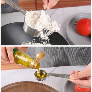 Smithcraft Measuring Cups 5pcs Stainless Steel Measuring Cups Set 18/8 (304) Steel Material Heavy Duty Measurer cups Color Silver (Siliver-5cups+1ring)