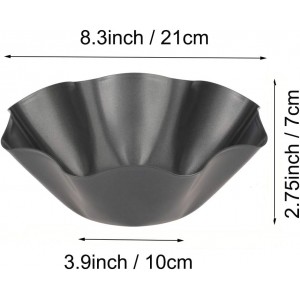 Tortilla Pan Set - 6 Pack Carbon Steel Non-Stick Taco Salad Bowl Tortilla Shell Maker Black Baking Pans with a Silicone Potholder and a Basting Brush (Large)