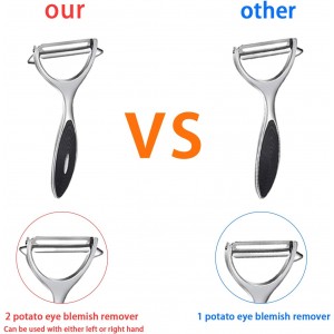 Vegetable, Apple Peelers for kitchen, Fruit, Carrot, Veggie, Potatoes Peeler, Y-Shaped and I-Shaped Stainless Steel Peelers, with Ergonomic Non-Slip Handle & Sharp Blade, Good Sturdy (2PCS)