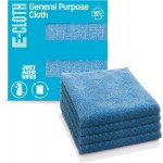 E-Cloth Microfiber Cloth, World's Leading Premium Microfiber Cleaning Cloth, Twice as Durable as Competition, 1 Year Guarantee, Ideal for Kitchen, Countertops, Sinks, and Bathrooms, Blue, 4 Pack