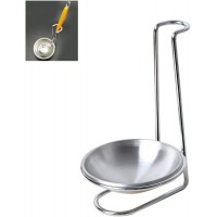 Euro Standing Spoon Rest,Upright Utensil Holder, Spoon Rest Holder, with Removable Bottom for Countertop Cooking Utensil & Tong Organization, Silver