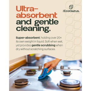 10 Pack Odour-Resistant Reusable Cleaning Cloths | Original Swedish Dishcloth | Made in Sweden | Suitable for All Surfaces | Biodegradable Cellulose Sponge | Kitchen & Bathroom | Multi-Coloured