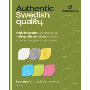 10 Pack Odour-Resistant Reusable Cleaning Cloths | Original Swedish Dishcloth | Made in Sweden | Suitable for All Surfaces | Biodegradable Cellulose Sponge | Kitchen & Bathroom | Multi-Coloured
