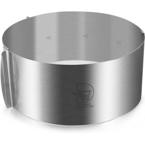 Adjustable Stainless Steel Cake Ring & Acetate Sheets for Baking, 6-12 Inches, Mousse Cake Mould & Collar Set