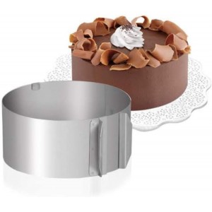 Adjustable Stainless Steel Cake Ring & Acetate Sheets for Baking, 6-12 Inches, Mousse Cake Mould & Collar Set