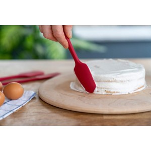 KITCHENLOVE Premium 600°F Heat Resistant 5 Piece Silicone Spatula Set for Baking, Cooking, Mixing - Non-Stick with High Grade S-Iron Steel Core - One Piece Seamless Design - BPA Free (Red)