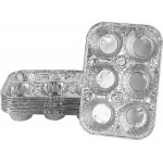 PLASTICPRO Aluminum Foil Muffin Pans Reusable and Disposable, Holds 6 Cupcakes/Muffin & Pie foil Pan Pack of 10