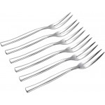 Stainelss Steel Two Prong Mini Meat Fork Fruit Tasting Forks, 6 Pieces