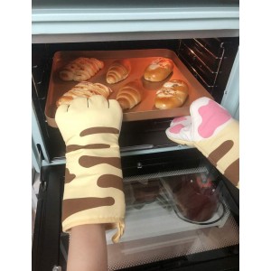 Oven Mitts Kitchen Cooking Baking Heat Resistant Cat Glove, 1 Pair Claw