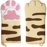 Oven Mitts Kitchen Cooking Baking Heat Resistant Cat Glove, 1 Pair Claw