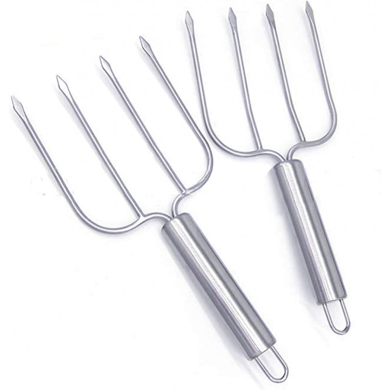 Stainless Steel Poultry Lifters Set of 2.Meat Fork, Roaster Poultry Fork, Carving Forks, Transfer Chicken or Ham Easily