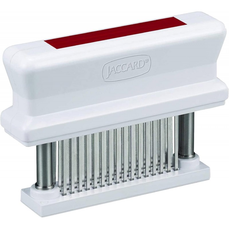 Jaccard 200348R, 48 Blade Durable Meat Tenderizer with Stainless Steel Razor Sharp Needle, Cooking Gadget for Tenderizing Chicken, Beef, Pork, Veal, BBQ, Red