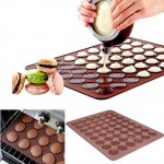 48 Hole Macarons Silicone Mat Baking Mold Silicone Macaron Kit Pastry Baking Mat and Decorating Piping Pot with 4pcs Nozzles
