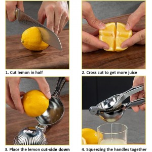Lemon Squeezer, Lemon Squeezer Juicer, Citrus Juicer Handheld, Metal Lemon Hand Press, Lime Squeezer Bar Tool, Manual Citrus Press w/Stainless Steel Zester