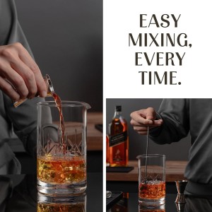 Mixology & Craft Cocktail Set - 8-Piece Bartender Kit with Mixing Glass Set, Japanese Jigger, Spoon, Muddler, and Strainer - Perfect for Old Fashioned Cocktails and Home Bars