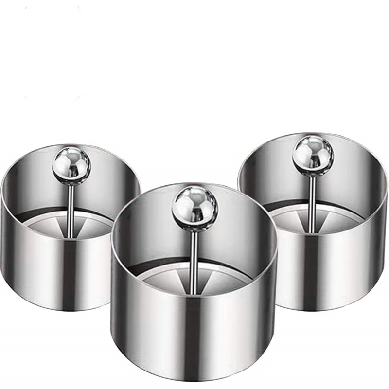 Set of 3 - Round Stainless Steel Cake Rings, Mousse Cake Ring Mold with Press Set