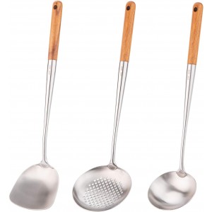 FJNATINH Wok Spatula and Ladle,Skimmer L...