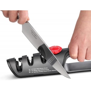 Cangshan 1026108 3-Stage Adjustable 14-24 Degree Professional Knife + Scissor Sharpener Black