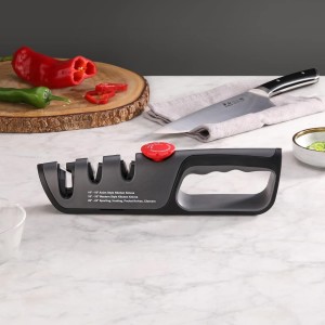 Cangshan 1026108 3-Stage Adjustable 14-24 Degree Professional Knife + Scissor Sharpener Black