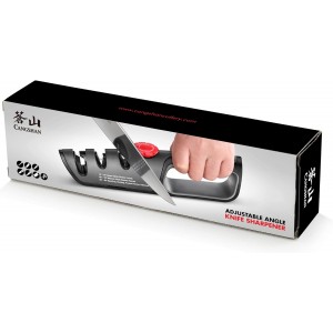 Cangshan 1026108 3-Stage Adjustable 14-24 Degree Professional Knife + Scissor Sharpener Black