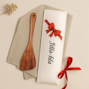 Wooden Spatula Nonstick Turner Acacia Wood, Right Long Handle Flat Frying Spatulas Handmade for Mother Wife Grandma Her Kitchen Gift, Ideal Cookware Utensils for Cooking Eggs, Fish, Pancakes