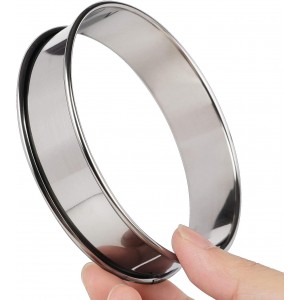 FANGSUN 4 Inch English Muffin Rings, Stainless Steel Crumpet Rings, Tart Rings for Baking, Double Rolled Nonstick Round Cake Ring, Metal Pastry Ring Mold for Dessert Food Making Tool