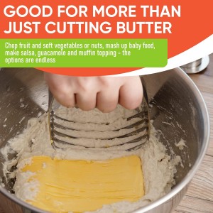 Spring Chef Medium Dough Blender - Stainless Steel Pastry Cutter Tool For Baking w/Thick Sharp Blades - Butter & Dough Cutter - Pastry Blender for Easy Mixing - Dishwasher Safe Kitchen Gadgets - Mint