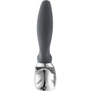 Spring Chef Gray Heavy Duty Ice Cream Scoop with Comfortable Soft Grip Handle, Dishwasher Safe Ice Cream Scooper, Professional Metal Kitchen Tool for Frozen Yogurt, Gelato, Sorbet, Sundae, Melon