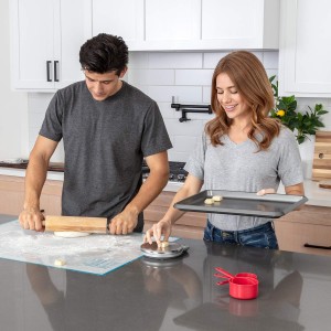 XXL Silicone Pastry Mat – Non-Slip, Easy-Clean Rolling Mat for Dough, Cookies, Pie, Bread, Pizza & Fondant – Extra Large 23.5” x 31.5” Baking Mats Board with Printed Measurements & Conversion Chart