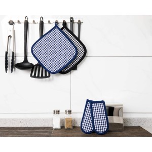 5 PCS Pot Holders for Kitchen, Cotton Potholers with Great Heat Resistance, Hot Pads, Trivets for Cooking and Baking Blue
