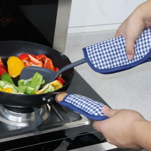 5 PCS Pot Holders for Kitchen, Cotton Potholers with Great Heat Resistance, Hot Pads, Trivets for Cooking and Baking Blue