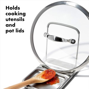 OXO Good Grips Stainless Steel Spoon Rest with Lid Holder