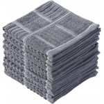 Glynniss Kitchen Dish Cloths for Washing Dishes, Cotton Dish Rags for Drying Cleaning, Pack of 8 Dishcloths (Grey, 12x12 inches)