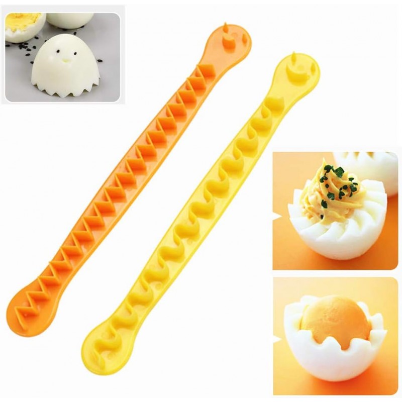 2 Pieces Egg Slicer,Egg Cutter,Egg Cutter for Hard Boiled Eggs,Cute Shape for Children's Bento Lunch Dishwasher Safe and Easy to Clean 2 Slicing Styles