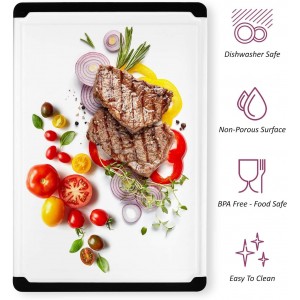 Extra-Large Cutting Board for Kitchen, 18” Reversible Cutting Board with Juice Groove, Dishwasher Safe Plastic Chopping Board Non-Slip Grip for Meal Prep, Meat, Vegetables, and Everyday Cooking