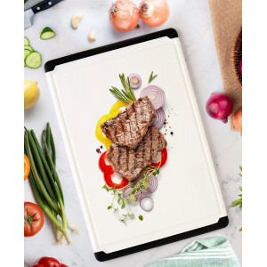 Extra-Large Cutting Board for Kitchen, 18” Reversible Cutting Board with Juice Groove, Dishwasher Safe Plastic Chopping Board Non-Slip Grip for Meal Prep, Meat, Vegetables, and Everyday Cooking