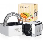 HULISEN Square Biscuit Cutter Set (4 Pieces/Set), Stainless Steel Cookies Cutter with Handle, Professional Baking Dough Tools, Gift Package (Square)