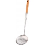 FJNATINH Solid 304 Stainless Steel Skimmer Slotted Spoon Colander Strainer Ladle for Cooking and Frying, Kitchen Utensils Wire Strainer Pasta Strainer Spoon