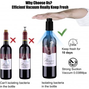 [2 PACK]Wine Bottle Stoppers, Reusable Wine Stoppers, Vacuum Wine Preserver with Time Scale Record, Wine Savers Vacuum Pump Corks Keep Wine Really Fresh, Best Gift Accessories.