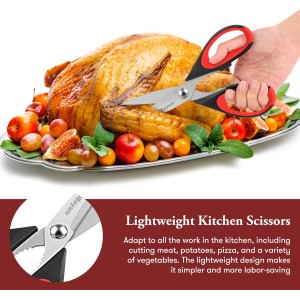 iBayam Kitchen Scissors All Purpose Heavy Duty, Kitchen Utensils Set, Stainless Steel Cooking Utensils Gadgets, Meat Poultry Food Shears Dishwasher Safe Utility Tools Home Gift, with Protective Sheath