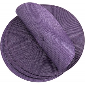Placemats, Crossweave Heat Resistant Classic Woven Round Place Mats Diameter 13.5 inch for Kitchen Table Set of 6 (Purple)