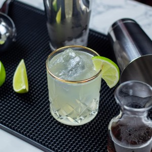 Professional Cocktail Shaker Set Bartending Kit: Weighted Boston Shaker Tins, Hawthorne Strainer and Japanese Jigger