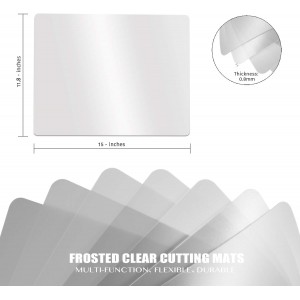 Fotouzy Flexible Plastic Cutting Boards for Kitchen, 4 Frosted Clear Cutting Mats 15 x 12 In, BPA-Free, Non-Porous, and Dishwasher Safe, Set of 4