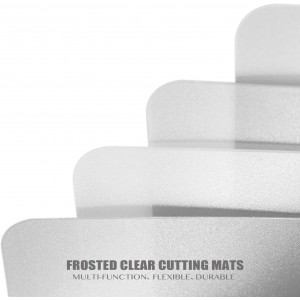 Fotouzy Flexible Plastic Cutting Boards for Kitchen, 4 Frosted Clear Cutting Mats 15 x 12 In, BPA-Free, Non-Porous, and Dishwasher Safe, Set of 4
