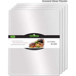 Fotouzy Flexible Plastic Cutting Boards for Kitchen, 4 Frosted Clear Cutting Mats 15 x 12 In, BPA-Free, Non-Porous, and Dishwasher Safe, Set of 4