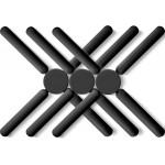 3/Pack Foldable Silicone Trivets, FENGCHEN Folding Trivets, Non-Slip Collapsible Cross Compact Design Expandable Silicone Pot Holder, Black