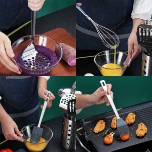 Stainless Steel Cooking Utensils Set, Berglander 13 Pieces Kitchen Utensils Set, Kitchen Tools Set With Utensil Holder Non-Stick And Heat Resistant,Dishwasher Safe, Easy to Clean (13 Packs)