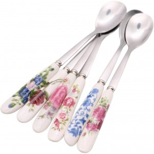 6 Pack Stainless Steel Coffee Spoon Cera...