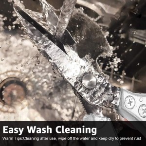 ONEBOM Kitchen Shears 2 Pack,Multi-Function Kitchen Scissors Heavy Duty Sharp 304 Stainless Steel, Apartment Kitchen Accessories Cooking Shears for Chicken,Meat,Fish,Poultry(Sliver)