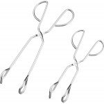 Stainless Steel Kitchen Scissor Tongs Set, 2-Piece (10/13 Inch) for Cooking, Grilling, Serving, and Barbecue